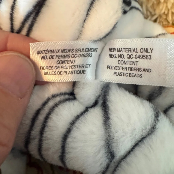 Ty Beanie Bellies "Tatters" Striped Plush with Bright Green Eyes - Picture 7 of 7